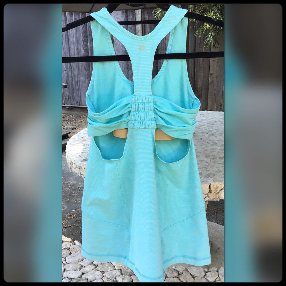 Lululemon aqua blue workout tank top - Picture 2 of 4